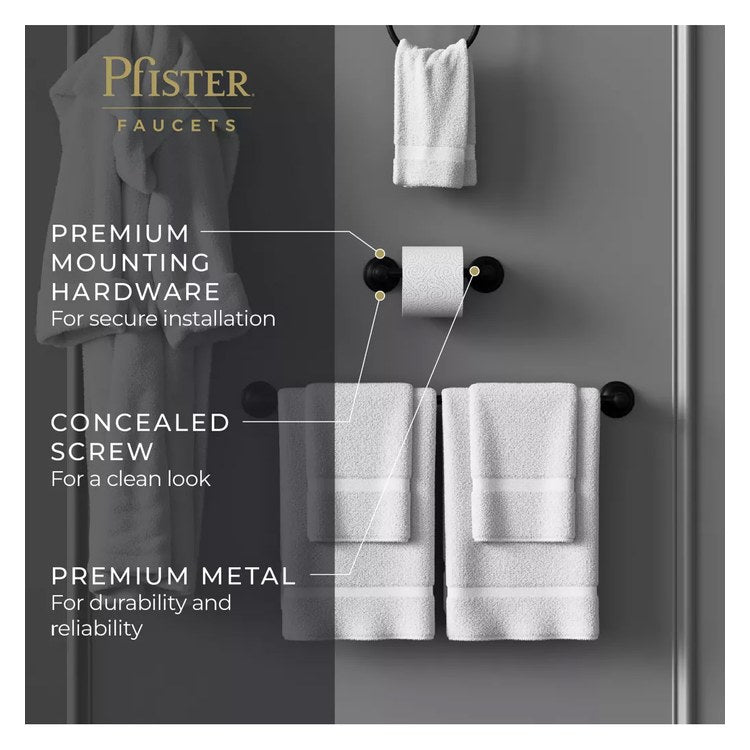 Toilet Paper Holder Tisbury Swivel Spot Defense Matte Black Metal 7 Inch 3-3/32 Inch Wall Concealed - Image 3