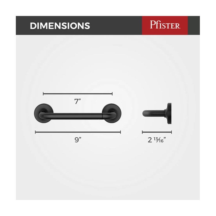 Toilet Paper Holder Tenet Pivot Swing Matte Black Metal 7 Inch 2-13/16 Inch Wall Concealed - Image 2