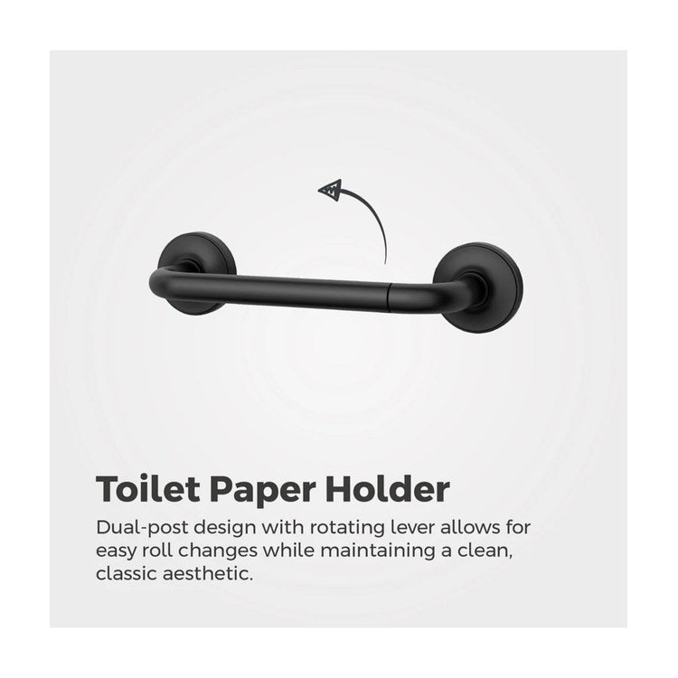 Toilet Paper Holder Tenet Pivot Swing Matte Black Metal 7 Inch 2-13/16 Inch Wall Concealed - Image 3