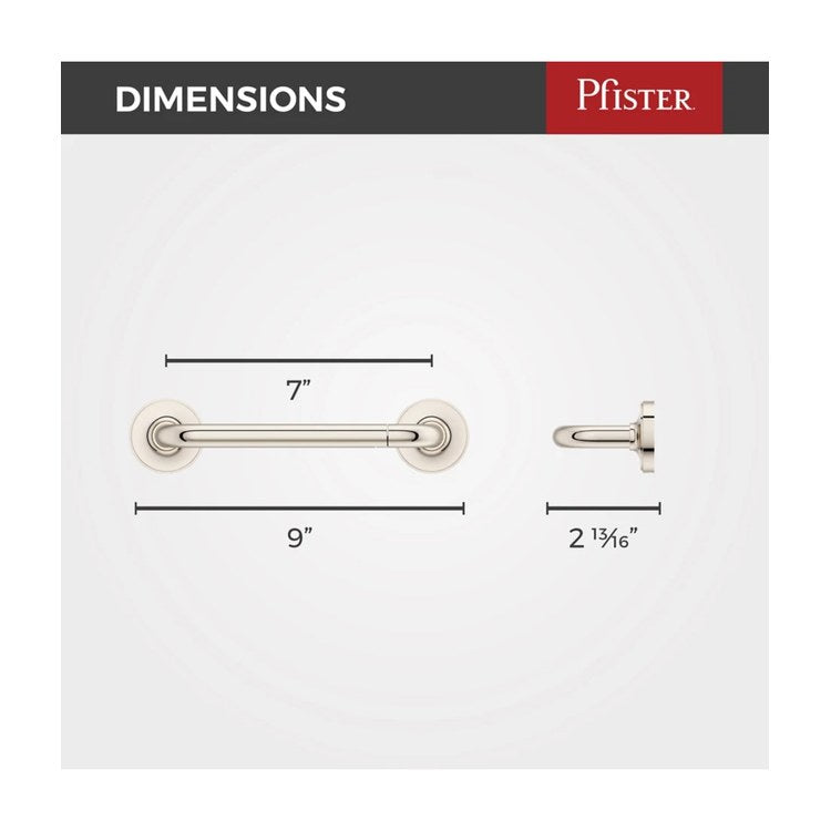 Toilet Paper Holder Tenet Pivot Swing Polished Nickel Metal 7 Inch 2-13/16 Inch Wall Concealed - Image 3