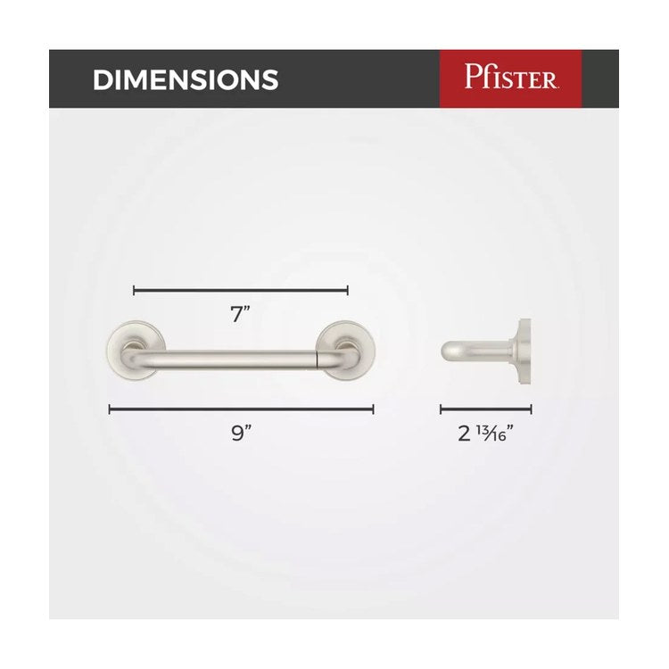 Toilet Paper Holder Tenet Pivot Swing Brushed Nickel Metal 7 Inch 2-13/16 Inch Wall Concealed - Image 2