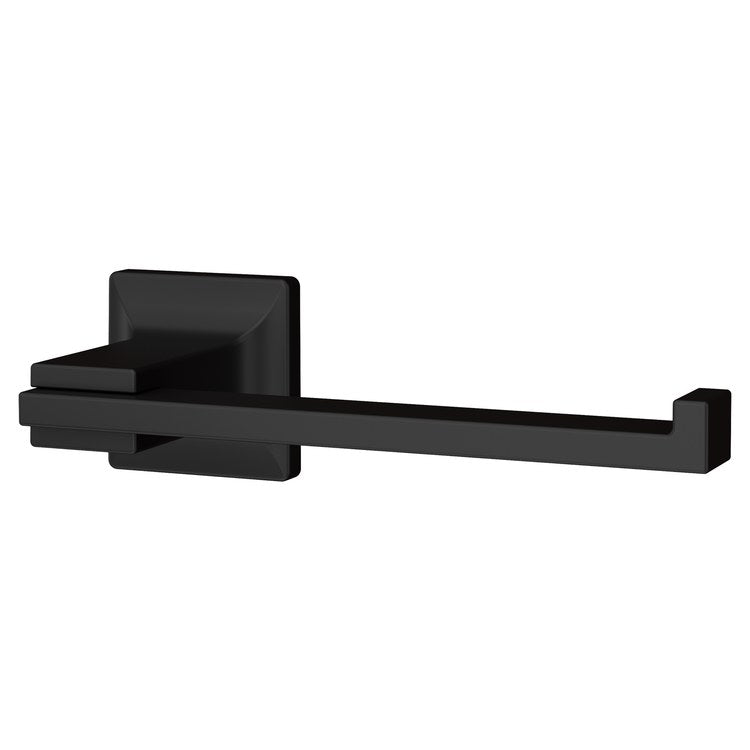 Toilet Paper Holder Verve Fixed Hook Matte Black Metal 7 Inch 3-1/32 Inch Wall Concealed - Image 1