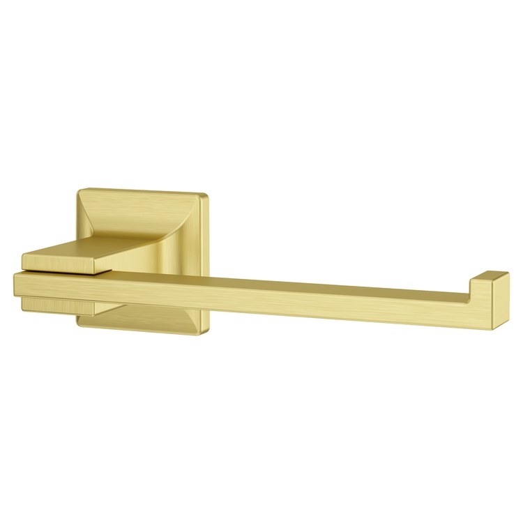 Toilet Paper Holder Verve Fixed Hook Brushed Gold Metal 7 Inch 3-1/32 Inch Wall Concealed - Image 1