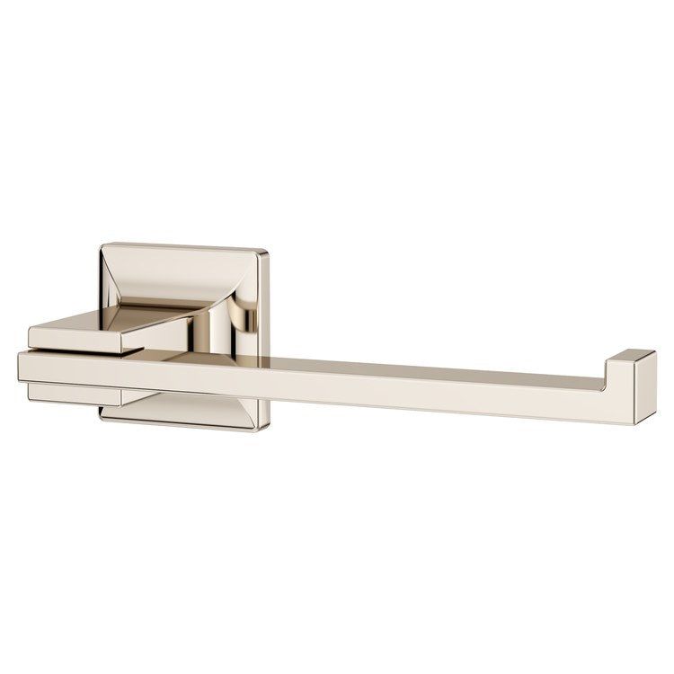 Toilet Paper Holder Verve Fixed Hook Polished Nickel Metal 7 Inch 3-1/32 Inch Wall Concealed - Image 1