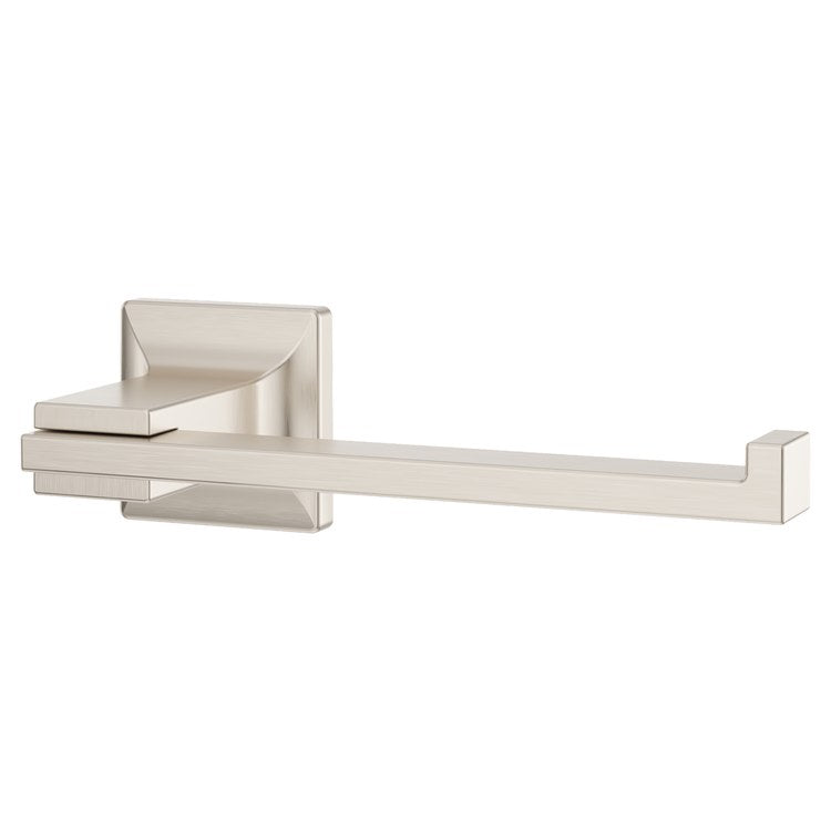 Toilet Paper Holder Verve Fixed Hook Brushed Nickel Metal 7 Inch 3-1/32 Inch Wall Concealed - Image 1