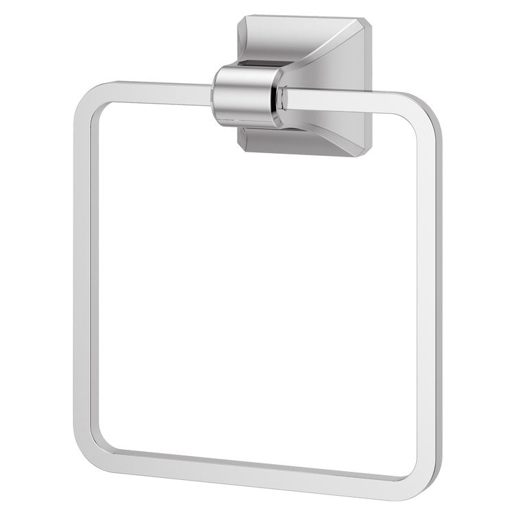 Towel Ring Park Avenue 6 Inch Square Closed Polished Chrome Metal 2-3/4 Inch