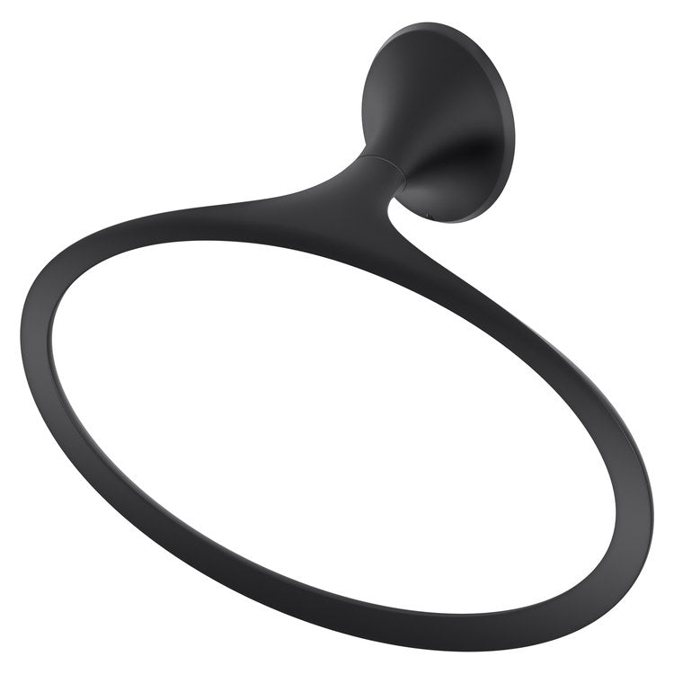 Towel Ring Rhen Oval Closed Matte Black Metal 2-29/32 Inch