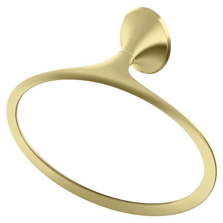 Towel Ring Rhen Oval Closed Brushed Gold Metal 2-29/32 Inch