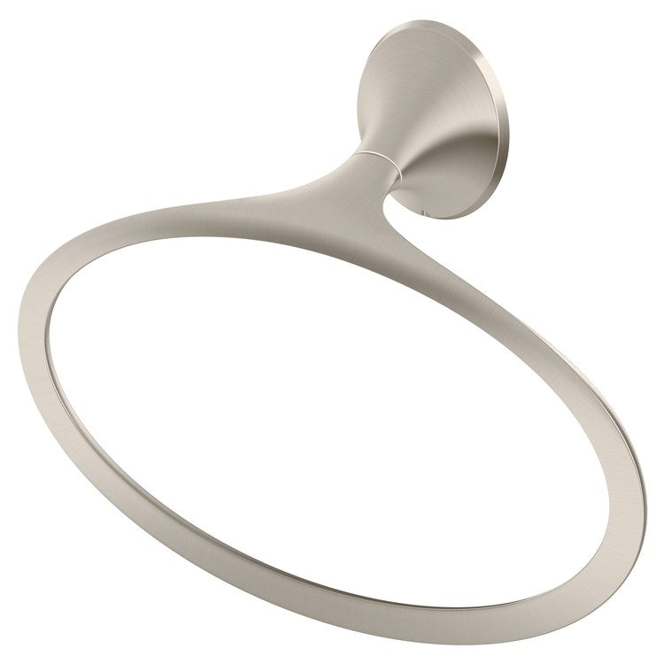 Towel Ring Rhen Oval Closed Brushed Nickel Metal 2-29/32 Inch