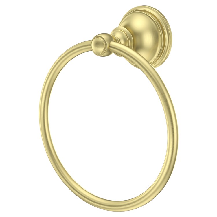 Towel Ring Tisbury Round Closed Brushed Gold Metal 3 Inch - Image 1