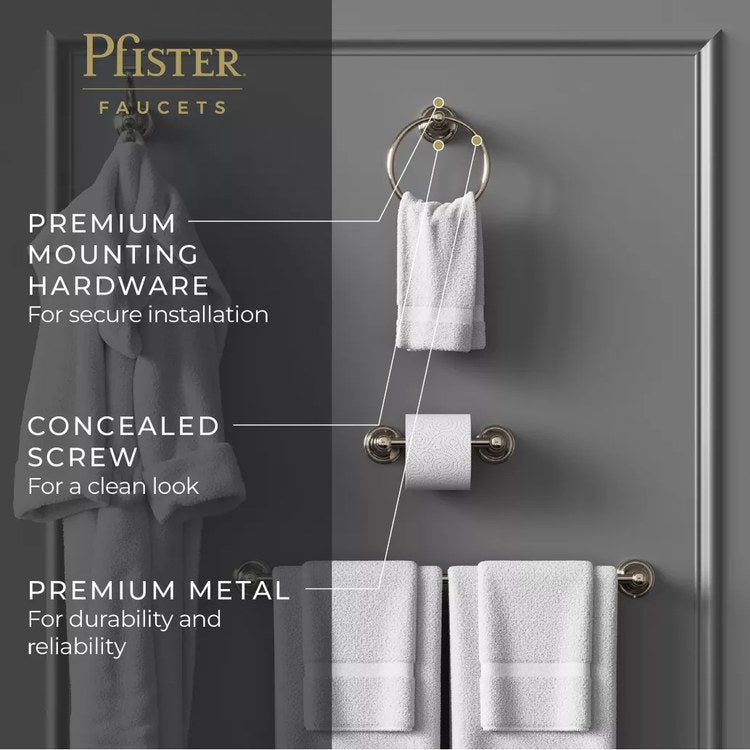 Towel Ring Tisbury Round Closed Polished Nickel Metal 3 Inch - Image 3