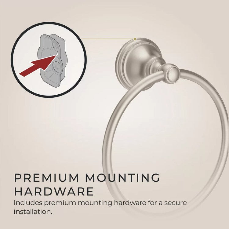 Towel Ring Tisbury Round Closed Brushed Nickel Metal 3 Inch - Image 2