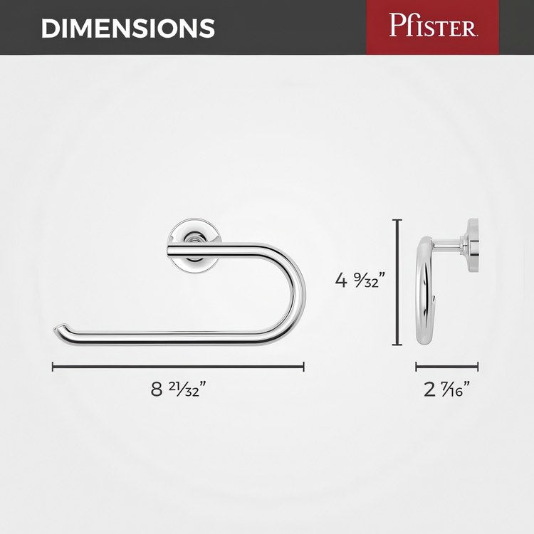 Towel Ring Tenet Open Polished Chrome Metal 2-7/32 Inch - Image 2