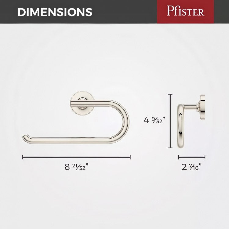 Towel Ring Tenet Open Polished Nickel Metal 2-7/32 Inch - Image 3