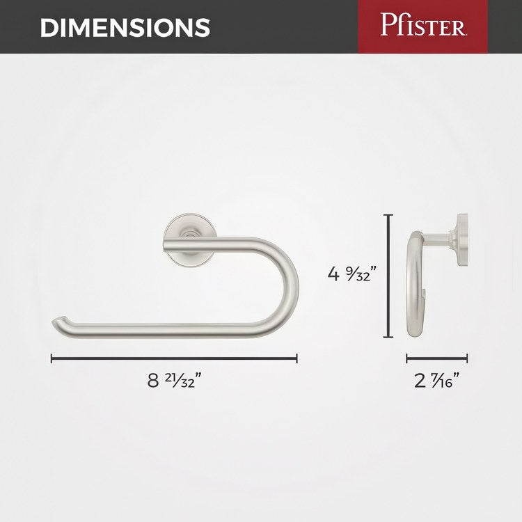 Towel Ring Tenet Open Brushed Nickel Metal 2-7/32 Inch - Image 3