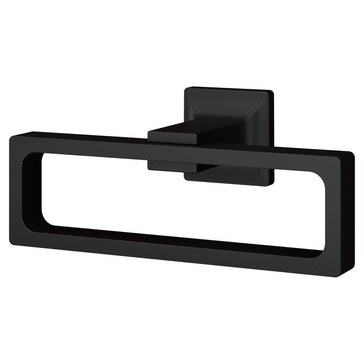Towel Ring Verve Rectangle Closed Matte Black Metal 3-1/16 Inch