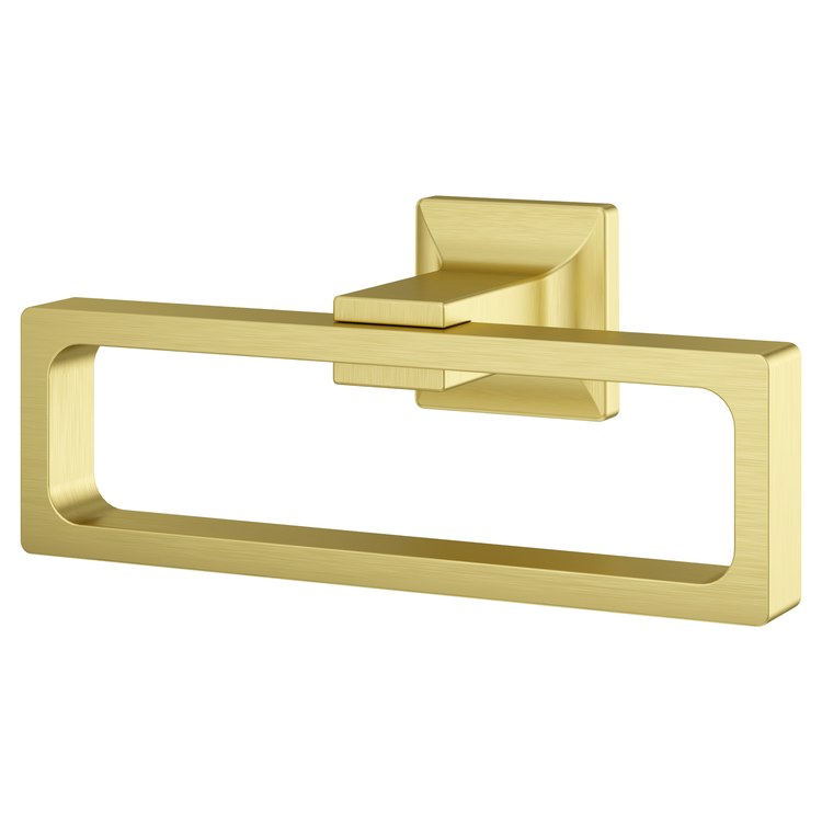 Towel Ring Verve Rectangle Closed Brushed Gold Metal 3-1/16 Inch