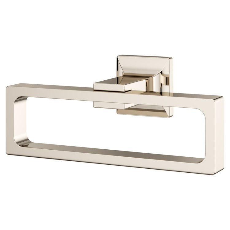 Towel Ring Verve Rectangle Closed Polished Nickel Metal 3-1/16 Inch