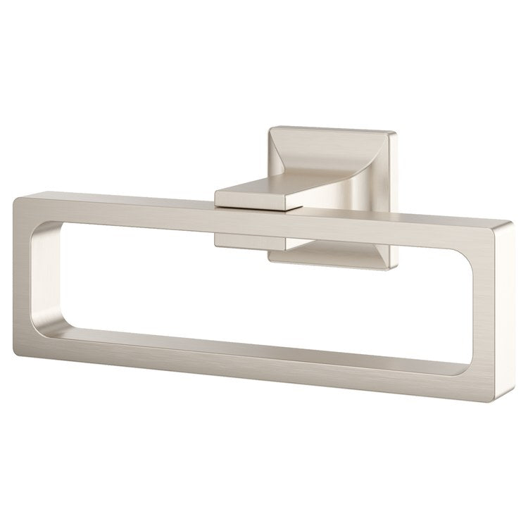 Towel Ring Verve Rectangle Closed Brushed Nickel Metal 3-1/16 Inch