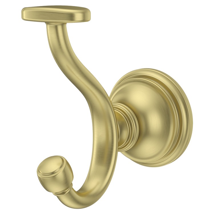 Robe Hook Tisbury Double Brushed Gold 4 Inch Wall Concealed Metal - Image 1