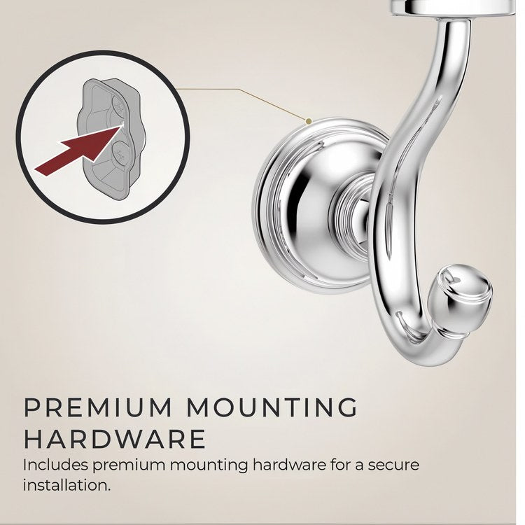 Robe Hook Tisbury Double Polished Chrome 4 Inch Wall Concealed Metal - Image 2