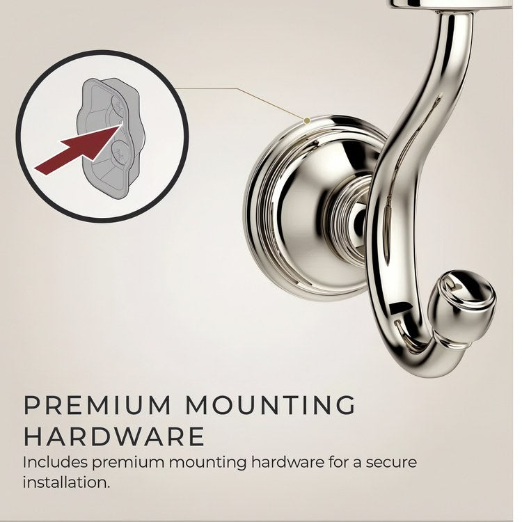 Robe Hook Tisbury Double Polished Nickel 4 Inch Wall Concealed Metal - Image 2