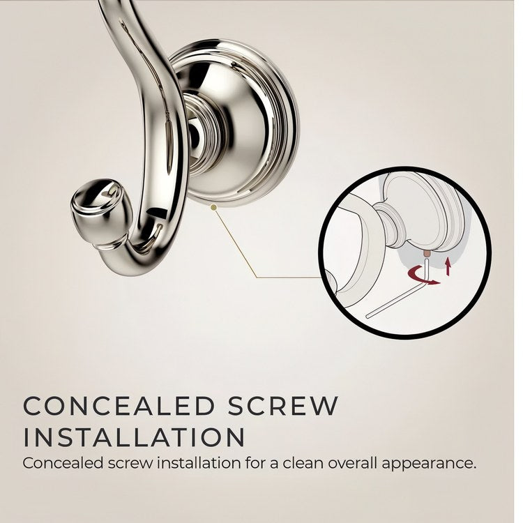 Robe Hook Tisbury Double Polished Nickel 4 Inch Wall Concealed Metal - Image 3