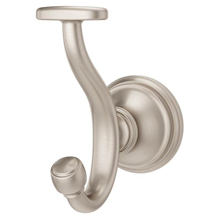 Robe Hook Tisbury Double Brushed Nickel 4 Inch Wall Concealed Metal - Image 1