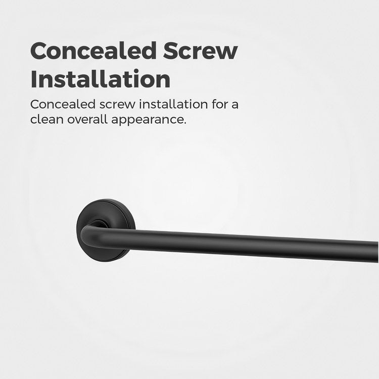 Towel Bar Tenet 18 Inch Single Matte Black Metal - Image 3