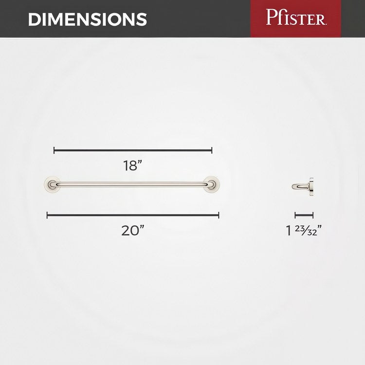 Towel Bar Tenet 18 Inch Single Polished Nickel Metal - Image 3