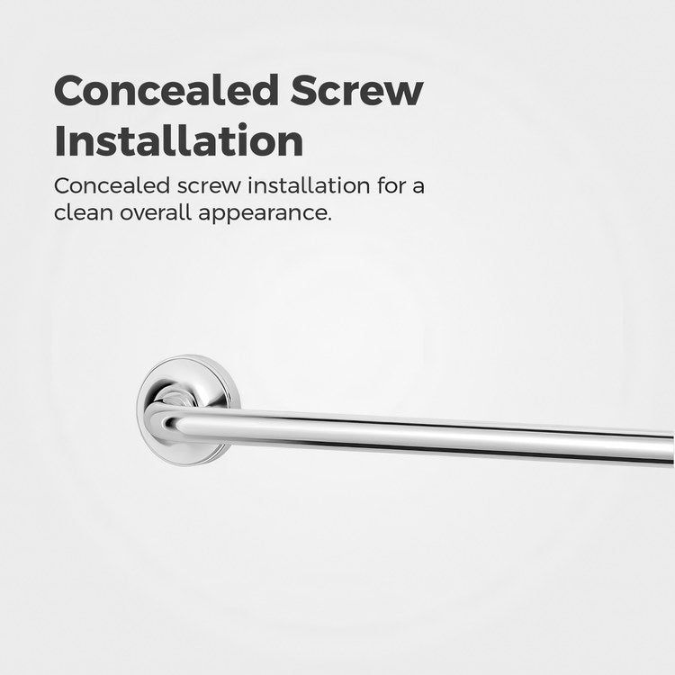 Towel Bar Tenet 18 Inch Single Polished Chrome Metal - Image 3