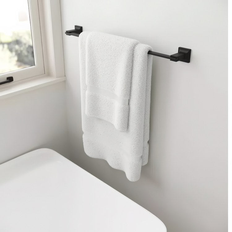 Towel Bar Verve 24 Inch Single Matte Black Metal - Image 2