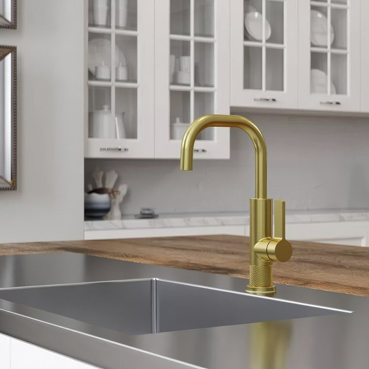 Bar Faucet Montay Prep 1 Lever ADA CALGreen Brushed Gold High Arc Swivel 360 DEG 1.8 Gallons per Minute - Image 2