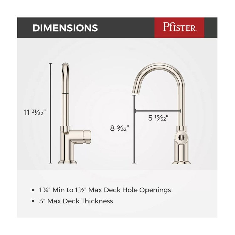 Bar Faucet Tenet Prep Less Handle ADA CALGreen Polished Nickel High Arc Swivel 360 DEG 1.8 Gallons per Minute - Image 3