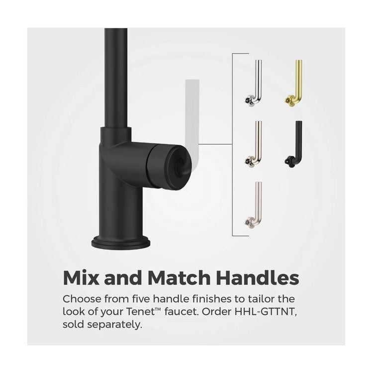 Bar Faucet Tenet Prep Less Handle ADA CALGreen Spot Defense Matte Black High Arc Swivel 360 DEG 1.8 Gallons per Minute - Image 2