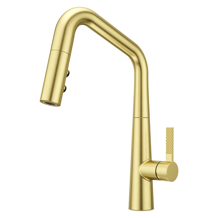 Kitchen Faucet Asari 1 Lever ADA CALGreen Brushed Gold 3 Function Pull Down High Arc Swivel 360 DEG 1/3 Hole Deck MagnePfit 1.8 Gallons per Minute - Image 2