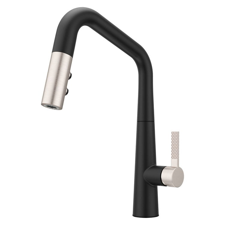 Kitchen Faucet Asari 1 Lever ADA CALGreen Matte Black and Spot Defense Stainless Steel 3 Function Pull Down High Arc Swivel 360 DEG 1/3 Hole Deck MagnePfit 1.8 Gallons per Minute - Image 2