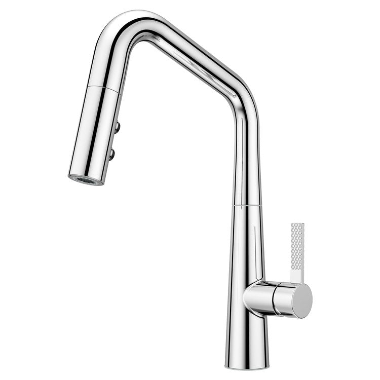 Kitchen Faucet Asari 1 Lever ADA CALGreen Polished Chrome 3 Function Pull Down High Arc Swivel 360 DEG 1/3 Hole Deck MagnePfit 1.8 Gallons per Minute - Image 1