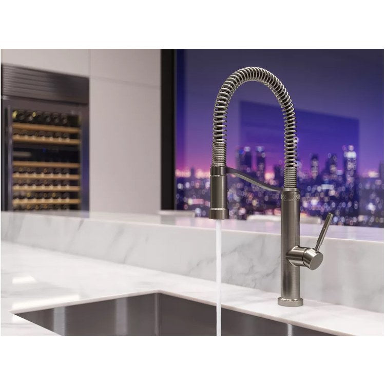 Kitchen Faucet Bruton 1 Lever ADA CALGreen Stainless Steel 3 Function Pull Down High Arc Swivel 360 DEG 1 Hole Deck MagnePfit/AccuDock 1.8 Gallons per Minute - Image 3