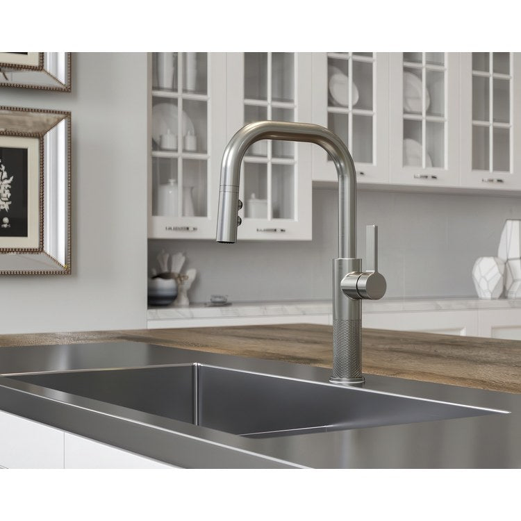 Kitchen Faucet Montay 1 Lever ADA CALGreen Stainless Steel 3 Function Pull Down High Arc Swivel 360 DEG 1 Hole Deck MagnePfit 1.8 Gallons per Minute - Image 2