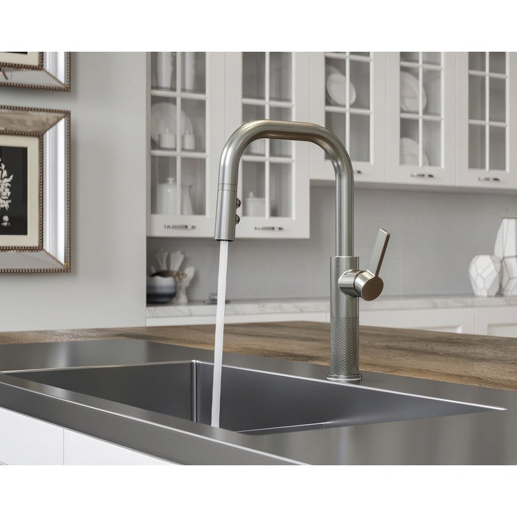 Kitchen Faucet Montay 1 Lever ADA CALGreen Stainless Steel 3 Function Pull Down High Arc Swivel 360 DEG 1 Hole Deck MagnePfit 1.8 Gallons per Minute - Image 3