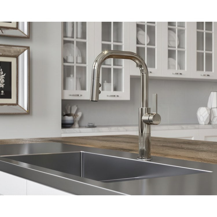 Kitchen Faucet Montay 1 Lever ADA CALGreen Polished Nickel 3 Function Pull Down High Arc Swivel 360 DEG 1 Hole Deck MagnePfit 1.8 Gallons per Minute - Image 2