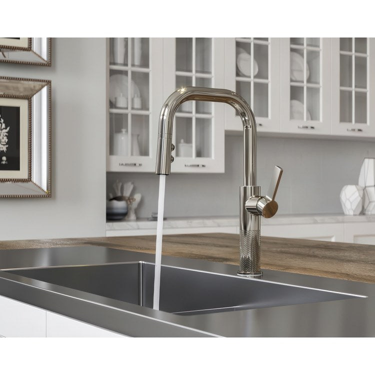 Kitchen Faucet Montay 1 Lever ADA CALGreen Polished Nickel 3 Function Pull Down High Arc Swivel 360 DEG 1 Hole Deck MagnePfit 1.8 Gallons per Minute - Image 3