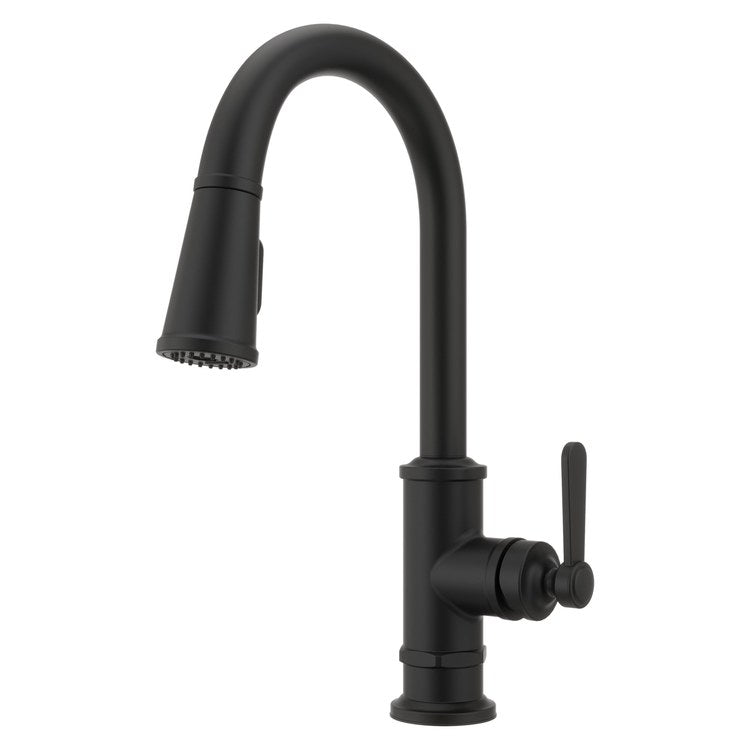 Kitchen Faucet Port Haven 1 Lever CALGreen Spot Defense Matte Black 3 Function Pull Down High Arc Swivel 360 DEG HydroBlade 1 Hole Deck MagnePfit 1.8 Gallons per Minute - Image 1