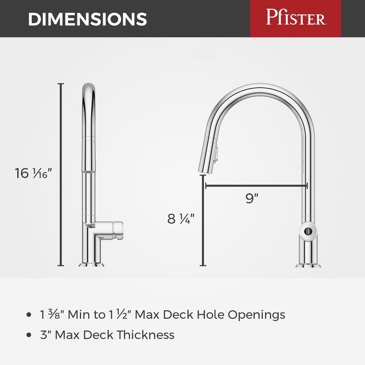 Kitchen Faucet Tenet Less Handle ADA Polished Chrome 2 Function Pull Down High Arc Swivel 360 DEG 1/2/3/4 Hole Deck MagnePfit 1.8 Gallons per Minute - Image 2