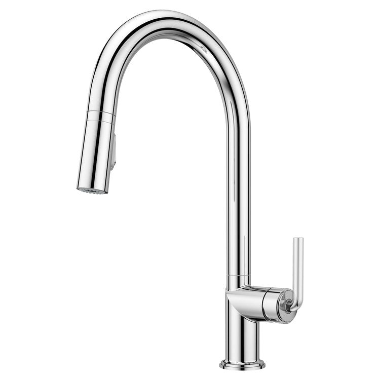 Kitchen Faucet Tenet Less Handle ADA Polished Chrome 2 Function Pull Down High Arc Swivel 360 DEG 1/2/3/4 Hole Deck MagnePfit 1.8 Gallons per Minute - Image 1