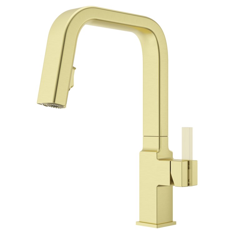 Kitchen Faucet Verve Less Handle ADA CALGreen Brushed Gold 2 Function Pull Down Concealed Swivel 360 DEG 1 Hole Deck MagnePfit 1.8 Gallons per Minute - Image 1