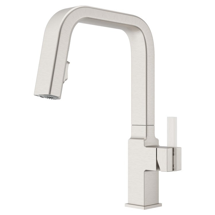 Kitchen Faucet Verve Less Handle ADA CALGreen Spot Defense Stainless Steel 2 Function Pull Down Concealed Swivel 360 DEG 1 Hole Deck MagnePfit 1.8 Gallons per Minute