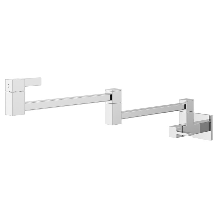 Pot Filler 2 Lever ADA Polished Chrome 1 Hole Wall 3.5 Gallons per Minute