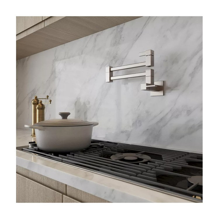 Pot Filler 2 Lever ADA Spot Defense Brushed Nickel 1 Hole Wall 3.5 Gallons per Minute - Image 2